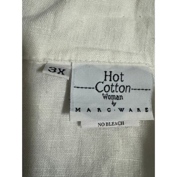 Hot Cotton by Marc Ware Floral Linen Button-Down Shirt – Size 3X (Oversized Fit) - Picture 6 of 7